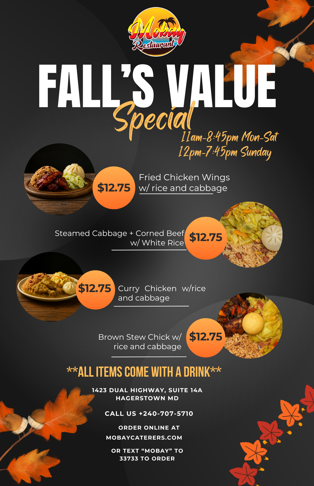 Fall Value Special - $12.75 Meals